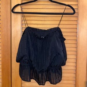 Lulu’s black striped peplum top